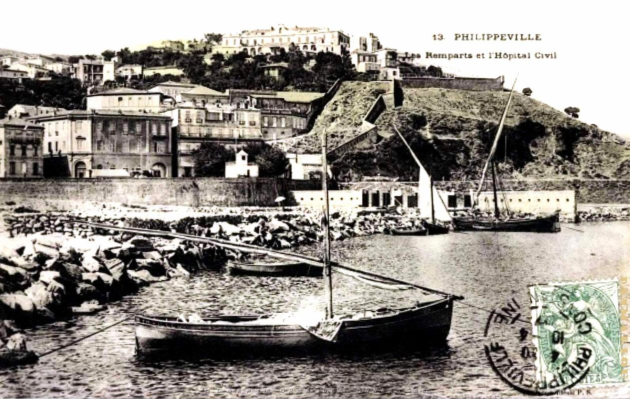 Philippeville - Remparts et Hopital Civil - 1907.jpg